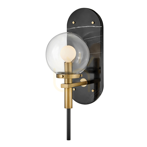 Prüfen GILDA Wandleuchte - 1 Lichtquelle - Schwarz, klassisches Messing QUINTIESSE