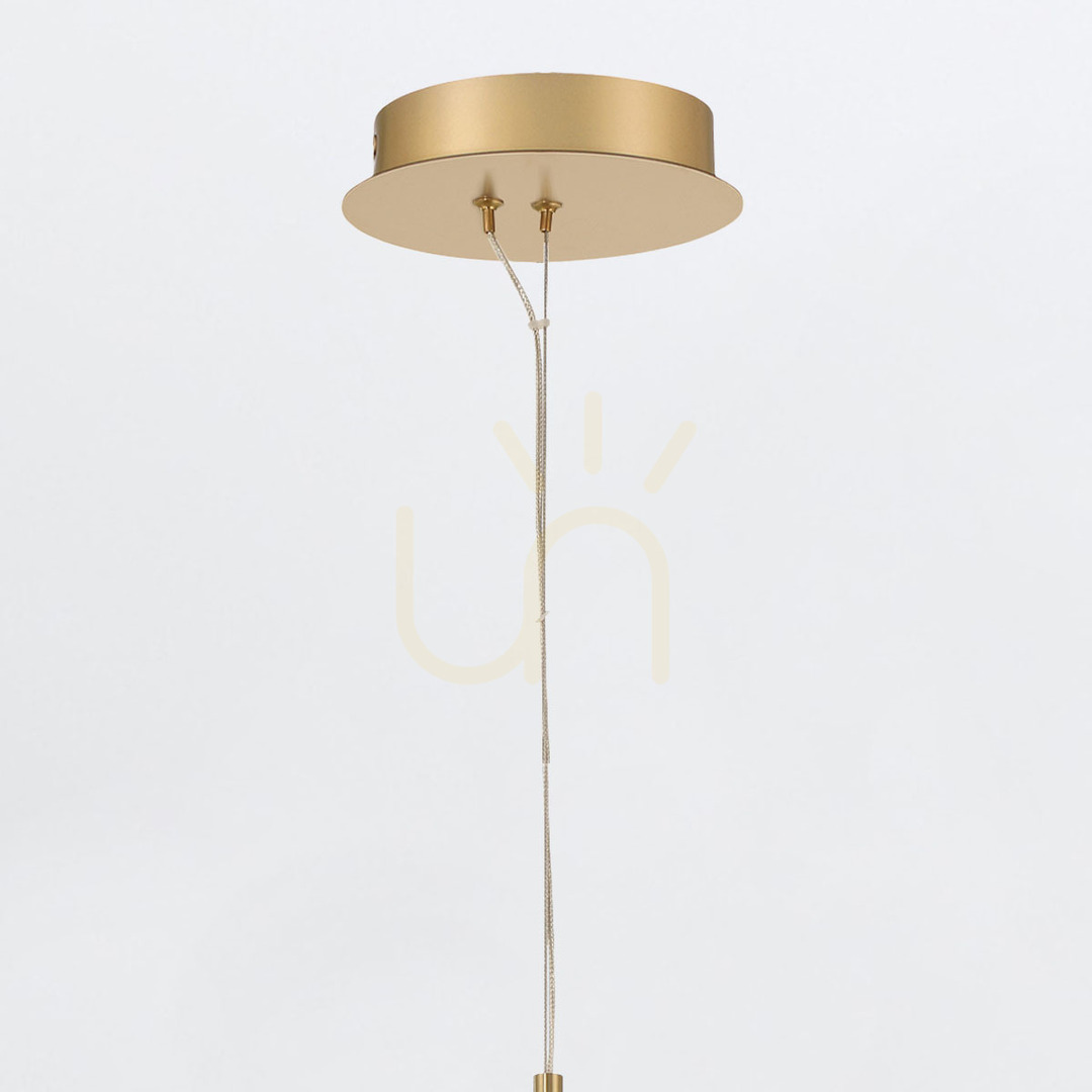 Zeige KEPLER kleine Pendelleuchte - 1 Lichtquelle - Gebürstetes Gold QUINTIESSE KEPLER kleine Pendelleuchte - 1 Lichtquelle - Gebürstetes Gold QUINTIESSE