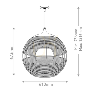 MADDOX Medium Pendelleuchte - 1 Lichtquelle - Schwarz, karamellbeige QUINTIESSE small 2