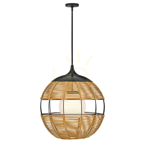 Prüfen MADDOX Medium Pendelleuchte - 1 Lichtquelle - Schwarz, karamellbeige QUINTIESSE