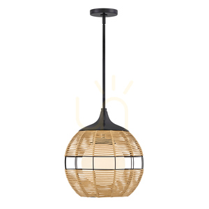 MADDOX kleine Pendelleuchte - 1 Lichtquelle - Schwarz, karamellbeige QUINTIESSE small 1