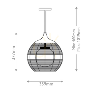 MADDOX kleine Pendelleuchte - 1 Lichtquelle - Schwarz, karamellbeige QUINTIESSE small 2
