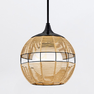 MADDOX kleine Pendelleuchte - 1 Lichtquelle - Schwarz, karamellbeige QUINTIESSE small 5