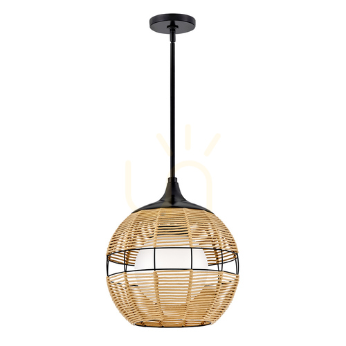 Prüfen MADDOX kleine Pendelleuchte - 1 Lichtquelle - Schwarz, karamellbeige QUINTIESSE