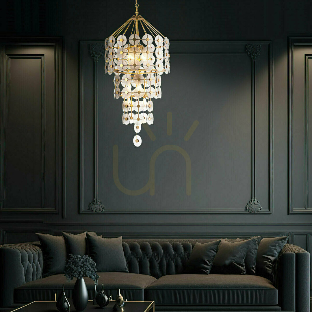 Aussicht MERIDIAN Pendelleuchte - 9 Lichtquellen - Faded gold QUINTIESSE MERIDIAN Pendelleuchte - 9 Lichtquellen - Faded gold QUINTIESSE
