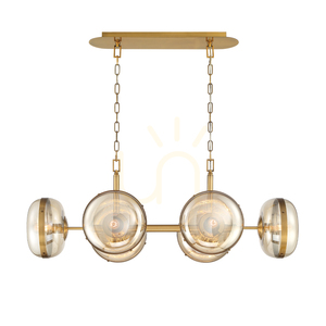 NOTTINGHAM Insel-Leuchte - 6 Lichtquellen - Messing antik QUINTIESSE small 6