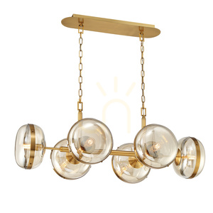 NOTTINGHAM Insel-Leuchte - 6 Lichtquellen - Messing antik QUINTIESSE small 0