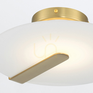 Kleine Plafond-/Wandleuchte NUVOLA - Gebürstetes Gold QUINTIESSE small 3