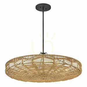 OPHELIA Pendelleuchte - 6 Lichtquellen - Schwarz, karamellbeige QUINTIESSE small 6