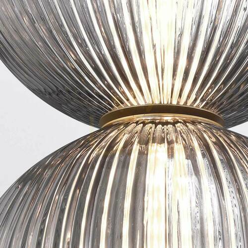 Prüfen PALMAS kleine Hängeleuchte - 2 Lichtquellen - Gebürstetes Gold QUINTIESSE