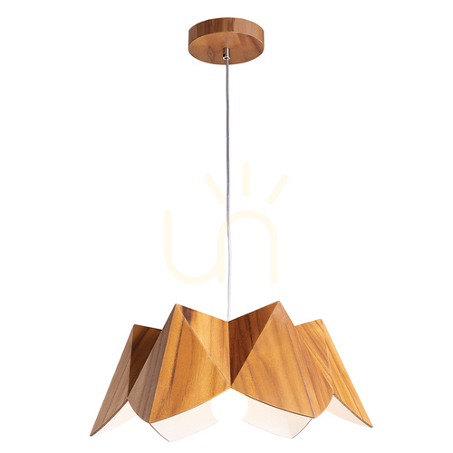 Prüfen Teak-Pendelleuchte Quintiesse PHYSALIS QN-PHYSALIS-P-M-TEAK 1×E27 Ø46 cm