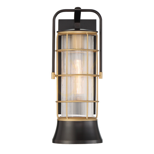 Prüfen Mittlere Wandleuchte RIVAMAR - 1 Lichtquelle - Braun und Gold QUINTIESSE