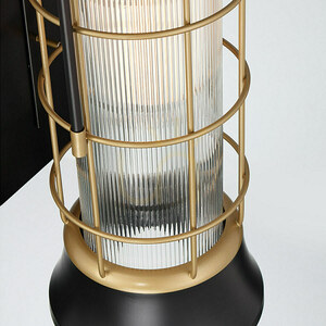 Mittlere Wandleuchte RIVAMAR - 1 Lichtquelle - Braun und Gold QUINTIESSE 3 Mittlere Wandleuchte RIVAMAR - 1 Lichtquelle - Braun und Gold QUINTIESSE small 3