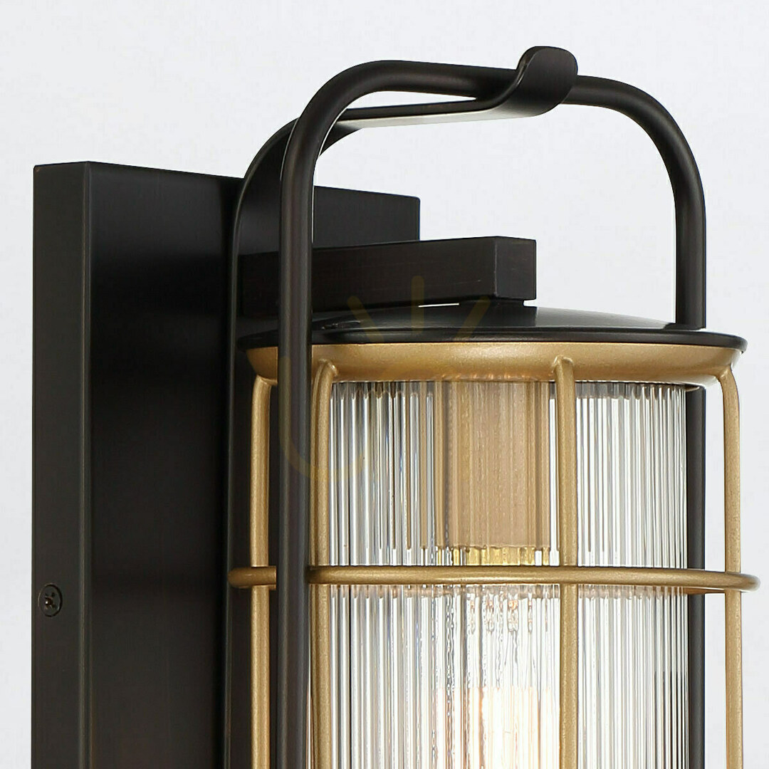 Aussicht Mittlere Wandleuchte RIVAMAR - 1 Lichtquelle - Braun und Gold QUINTIESSE Mittlere Wandleuchte RIVAMAR - 1 Lichtquelle - Braun und Gold QUINTIESSE