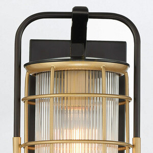 Kleine Wandlaterne RIVAMAR - 1 Lichtquelle - Braun und Gold QUINTIESSE small 3