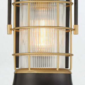 Kleine Wandlaterne RIVAMAR - 1 Lichtquelle - Braun und Gold QUINTIESSE small 5