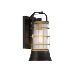 Kleine Wandlaterne RIVAMAR - 1 Lichtquelle - Braun und Gold QUINTIESSE small 0