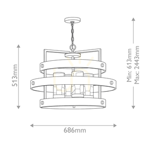 RIVERWOOD Kronleuchter - 4 Lichtquellen - Warmes Braun, warme Esche QUINTIESSE 2 RIVERWOOD Kronleuchter - 4 Lichtquellen - Warmes Braun, warme Esche QUINTIESSE small 2