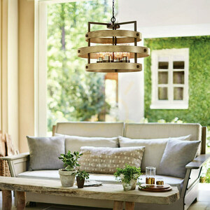 RIVERWOOD Kronleuchter - 4 Lichtquellen - Warmes Braun, warme Esche QUINTIESSE 6 RIVERWOOD Kronleuchter - 4 Lichtquellen - Warmes Braun, warme Esche QUINTIESSE small 6