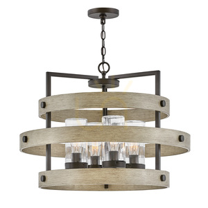 RIVERWOOD Kronleuchter - 4 Lichtquellen - Warmes Braun, warme Esche QUINTIESSE 0 RIVERWOOD Kronleuchter - 4 Lichtquellen - Warmes Braun, warme Esche QUINTIESSE small 0