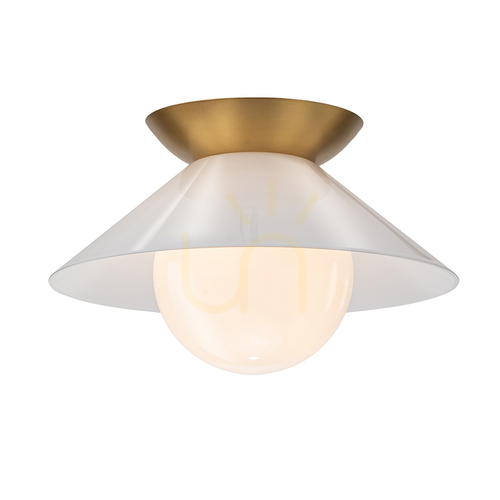 Prüfen SAUCER Plafond - 1 Lichtquelle - Messing gealtert QUINTIESSE