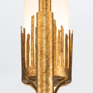 Quintiesse Sawgrass Kronleuchter 3×E14, Blattgold mit Antiklasur, Ø50,8 cm small 3