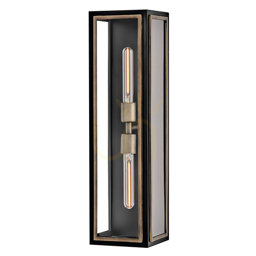 Prüfen Wandlaterne SHAW - 2 Lichtquellen - Schwarz, oxidierte Bronze QUINTIESSE