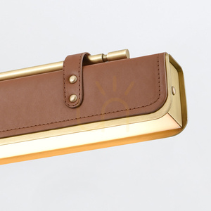 VALISE LED-Insellampe - Vintage Messing, cognacfarbenes Leder QUINTIESSE small 6