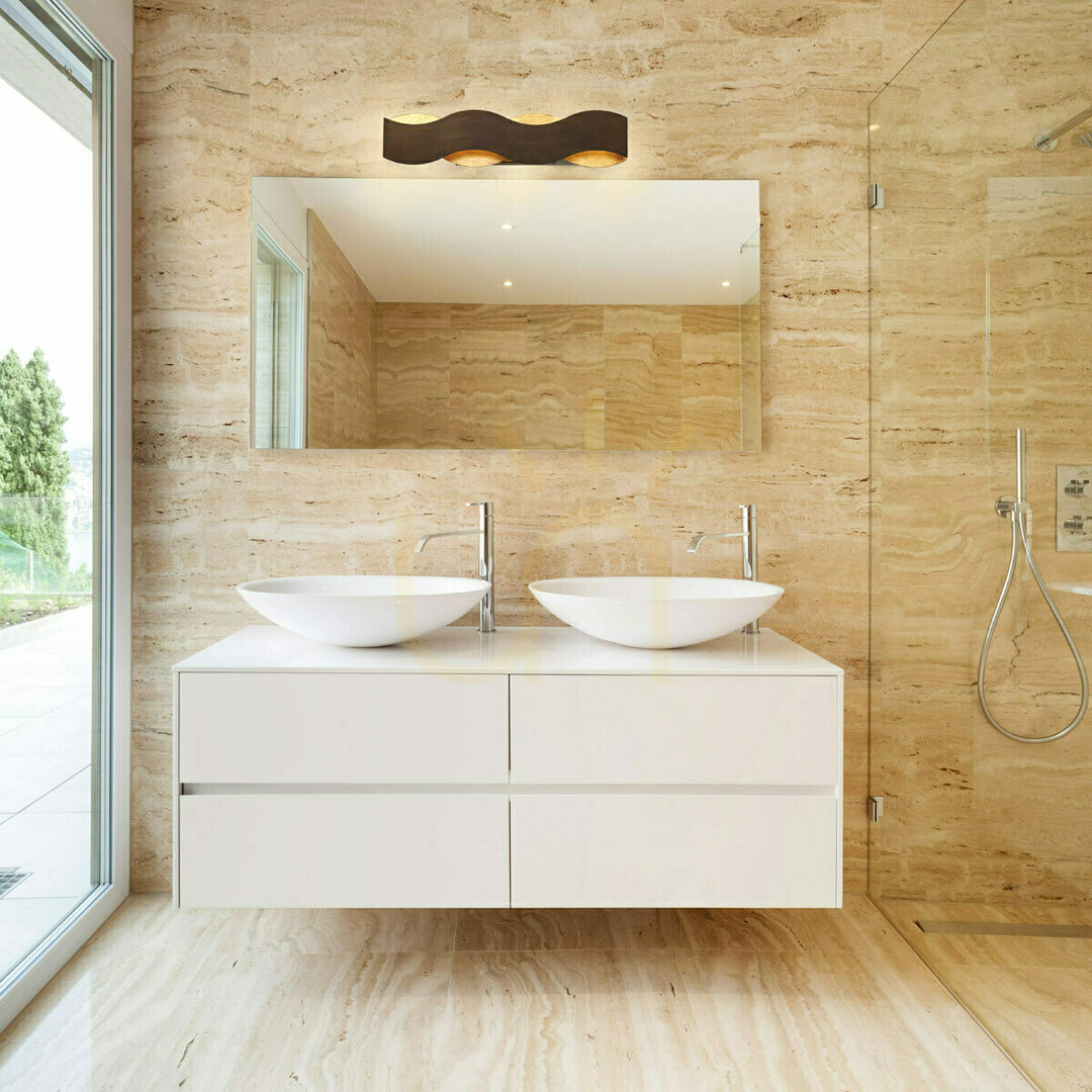 Aussicht VAUGHAN Wandleuchte - Braun und Gold QUINTIESSE VAUGHAN Wandleuchte - Braun und Gold QUINTIESSE