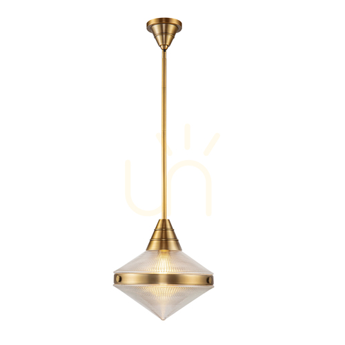 Prüfen WILLARD Pendelleuchte - 1 Lichtquelle - Vintage Messing QUINTIESSE