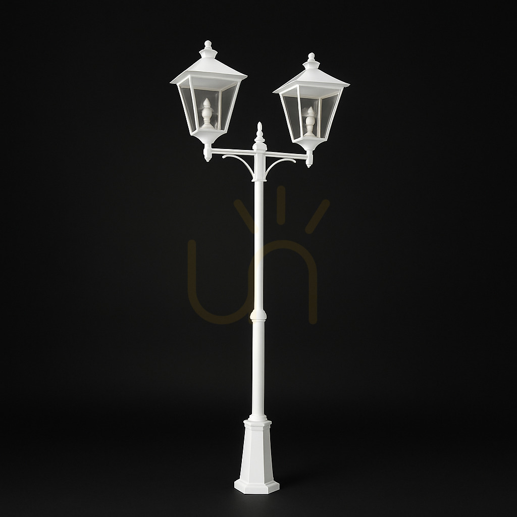 Garden lantern London 482WH white 2 x E27 on pole 185–275 cm - Norlys