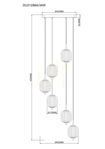 Pendelleuchte Zuma Line AKARI DU31288A/34W gold 6xLED small 1