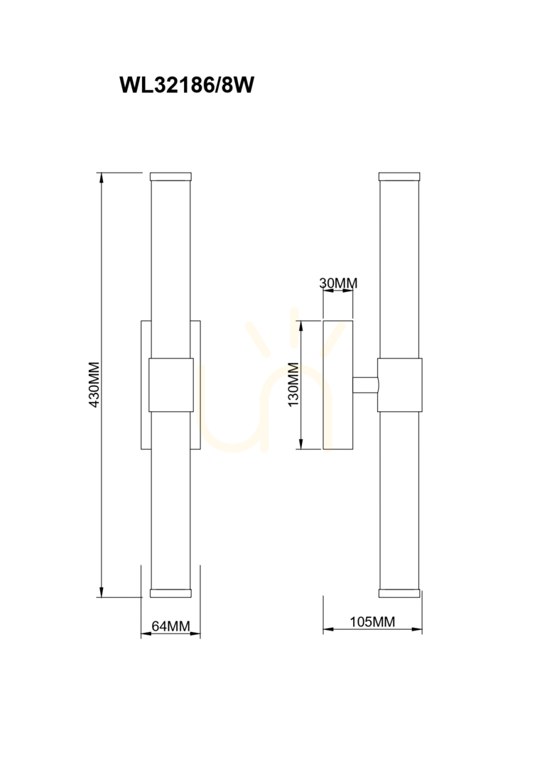 Aussicht Wandleuchte Zuma Line EDDIE WL32186/8W silber 1xLED Wandleuchte Zuma Line EDDIE WL32186/8W silber 1xLED