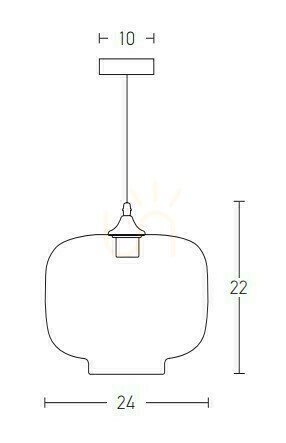 Prüfen Pendelleuchte Glas Rauchgrau Zambelis E27 24 cm