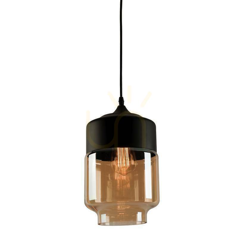 Prüfen Pendelleuchte Zambelis Glas schwarz matt champagner E27 Ø18 cm Pendelleuchte Zambelis Glas schwarz matt champagner E27 Ø18 cm