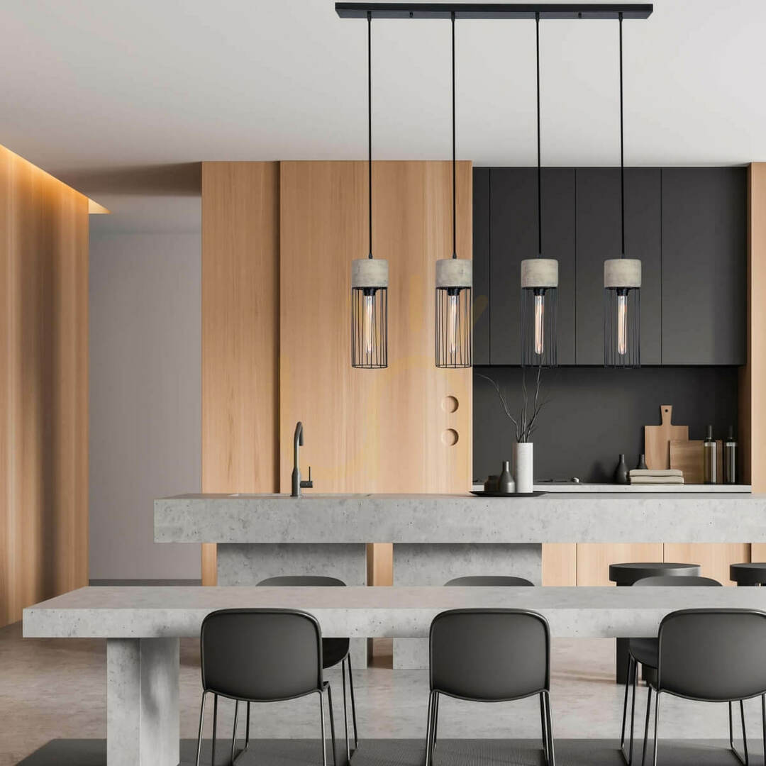 Prüfen Line Light 4L Beton Stahl Schwarz ZAMBELIS Line Light 4L Beton Stahl Schwarz ZAMBELIS