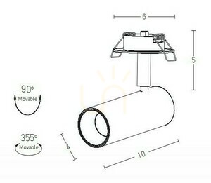 Spotleuchte COB LED 7W 3000k Einstellbar Schwarz ZAMBELIS small 1