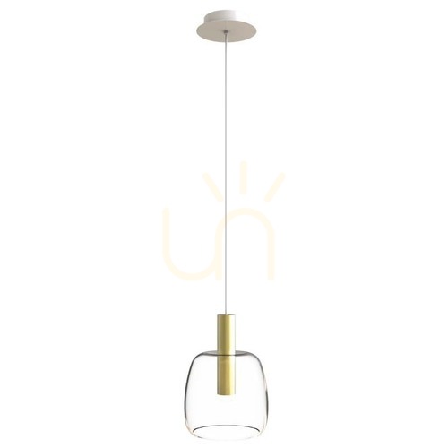 Prüfen Pendelleuchte Zambelis LED 5W 3000K Gold matt Klarglas 14,5 cm