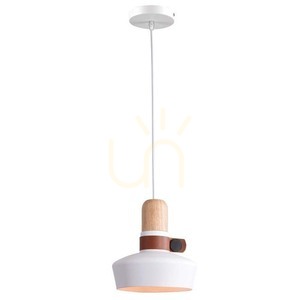 Pendelleuchte Zambelis Weiß Matt E27 Holz Leder 20 cm small 0