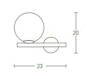 Wandleuchte Zambelis 1x E14 Gold matt Metall Opalglas small 1