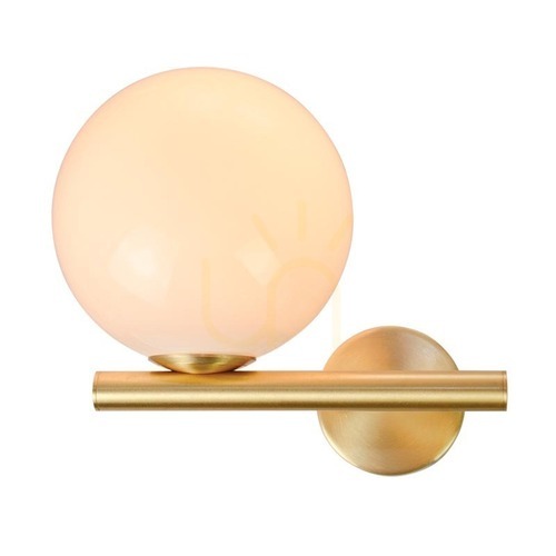 Prüfen Wandleuchte Zambelis 1x E14 Gold matt Metall Opalglas