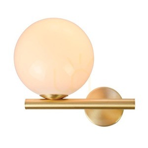 Wandleuchte Zambelis 1x E14 Gold matt Metall Opalglas small 0