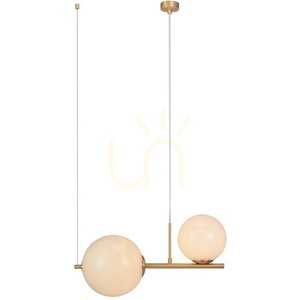 Pendelleuchte Zambelis 2x E27 Gold matt Metall Opalglas 50 cm 0 Pendelleuchte Zambelis 2x E27 Gold matt Metall Opalglas 50 cm small 0