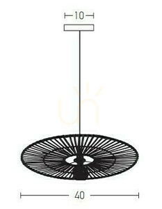 Pendelleuchte Bambus Weiß Metall 40 cm E27 Zambelis small 1