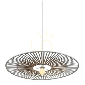 Pendelleuchte Bambus Weiß Metall 40 cm E27 Zambelis small 0