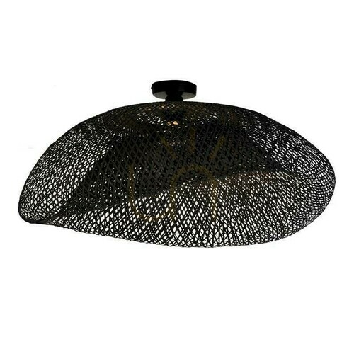 Prüfen Plafondleuchte Zambelis Schwarz Bambus E27 80x60 cm