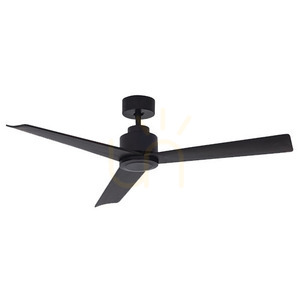 Deckenventilator Zambelis schwarz matt Metall Holz 132 cm IP20 small 1
