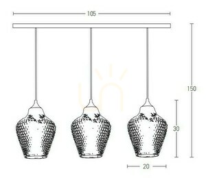 Pendelleuchte Zambelis 3-flammig E27 Klarglas Messing antik small 1