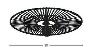 Plafond Zambelis Weiß Bambus 80 cm E27 Metall Bambus small 1