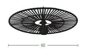 Deckenleuchte Schwarz Bambus 60 cm E27 Zambelis small 1